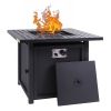 50,000 BTU Square 28 Inch/30inch  Outdoor Gas Fire Pit TableGas Firepits with Lava Rocks & Water-Proof Cover XH