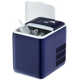 44 lbs Portable Countertop Ice Maker Machine with Scoop (Color: Navy)