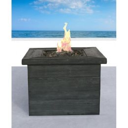 Living Source International Fiber Reinforced Concrete Propane/Natural Gas Fire pit table (Option: Dark Wood)
