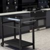 Outdoor Prep Dining Table; Movable Pizza Oven Stand;  Stainless Steel Patio Bar Cart; Patio Grilling Backyard BBQ Grill Cart
