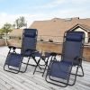 Pool Garden Patio Portable Zero Gravity Folding Reclining Lounge Chairs Table 3 Pieces Set