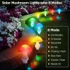 Solar Mushroom Light; Multi-Color Changing LED Outdoor Flowers Garden Courtyard Yard Patio Outside Christmas Holiday Decor